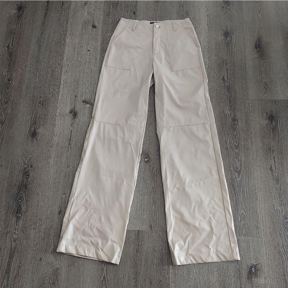 PrettyLittleThing Faux Leather Wide Leg Pants Sz 6